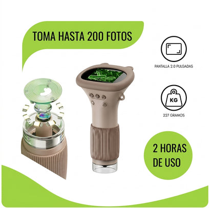 Microscopio de bolsillo para niños aumento 1000X