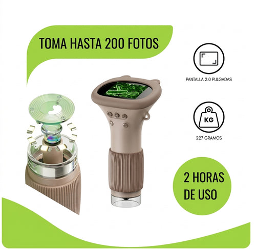 Microscopio de bolsillo para niños aumento 1000X